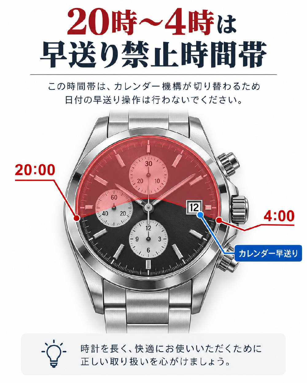 【愛機を守る時計ケア】知らずにやっていませんか? 時計の日付変更で避けたい時間帯