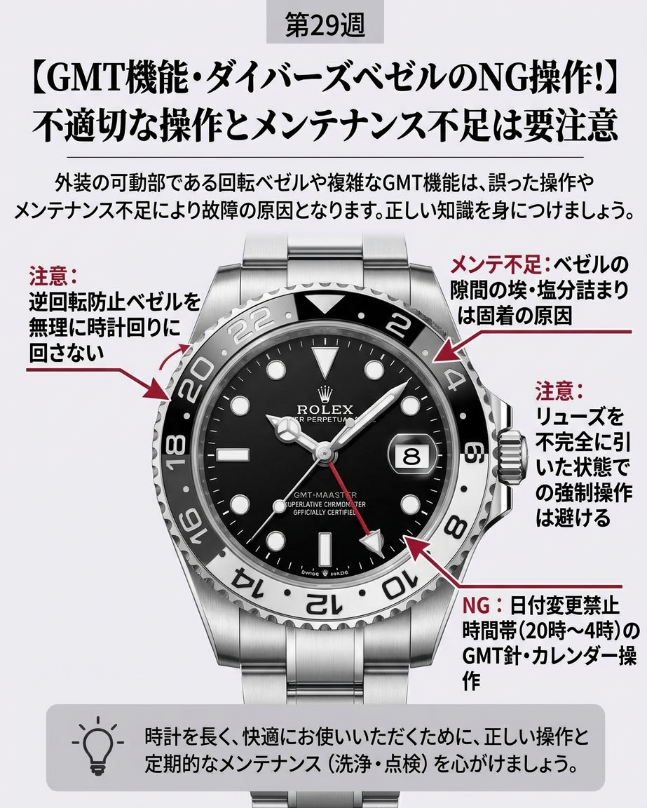 【愛機を守る時計ケア】ベゼルが固い・回らない？GMT・ダイバーズの正しい操作とケア
